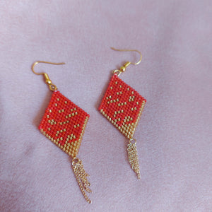 Boucle d'oreille Dina Rouge